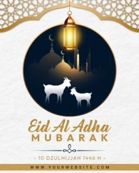 White 3d Eid Al Adha Instagram Portrait template