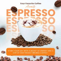 White 3d Espresso  Instagram Post template