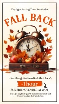 Putih Daylight Saving Time Reminder Instagram Story Template