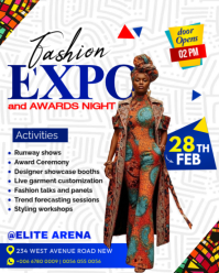 White 3d Fashion Expo Exhibition Style Clothing Wear Showcase Fair Trade Show Event Invitation Flyer Instagram Portrait template