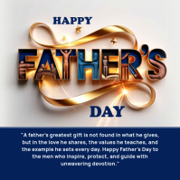 White 3D Father's Day Instagram Post template