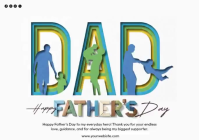 White 3D Father's Day Postcard Video Pocztówka template