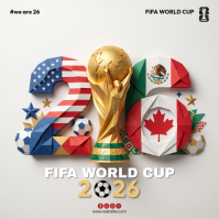 White 3D FIFA World Cup 2026 Instagram Post template