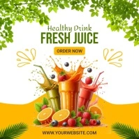 White 3d Fresh Juice Instagram Post template