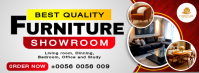 White 3d Furniture Store Showroom Home Retailer Outlet Shop Advert Printable Banner Design Poster Te Cover na Larawan ng Facebook template