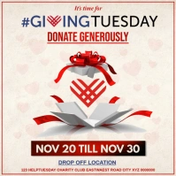 White 3d Giving Tuesday Instagram Post Instagram-Beitrag template