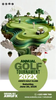 White Golf Tournament Digitale Vertoning Template