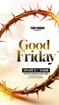 White 3d Good Friday Digital Display (9:16) template