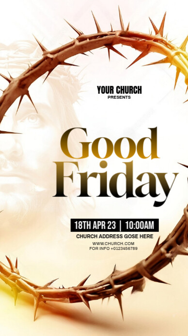 Copy of White 3d Good Friday Digital Display (9:16) | PosterMyWall