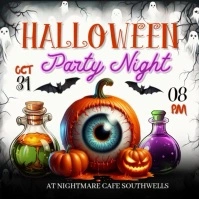 White 3d Halloween  Instagram Post template