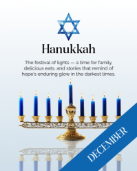 White 3d Hanukkah Instagram Portrait template