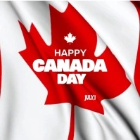 White 3d Happy Canada Day Instagram Post template