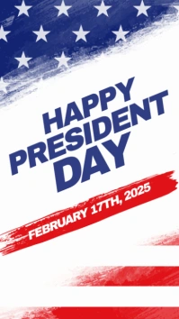White 3d Happy President's Day Instagram Story Instagram-Story template