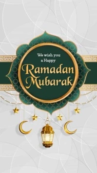 White 3d Happy Ramadan Mubarak  Whatsapp Status template