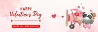 White 3d Happy Valentine's Day Tajuk Twitter template