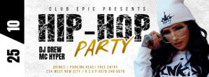 White 3d Hiphop Party Night Club Dj Flyer Template  Facebook Cover Photo Facebook-coverfoto