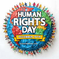 白色 Human Rights Day Post Instagram Template