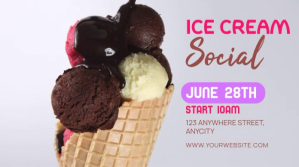 White 3d Ice Cream Social Pos Twitter Twitter-opslag template