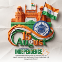 White India Independence Day Instagram-bericht Template