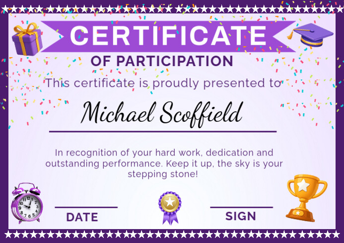 White 3d Kids Certificate Template  Children's Award Certificate A4