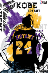 White 3d Kobe Bryant Poster template