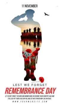 White 3d Lest We Forget  Instagram Story template