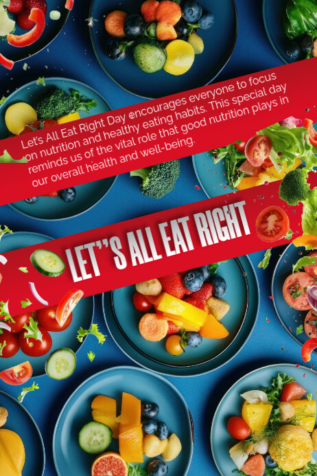 Copy of White 3d Let's All Eat Right Poster | PosterMyWall