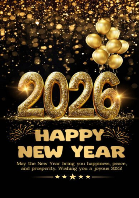 White 3d Luxurious New Year 2026 Celebration Design A4 Template ...