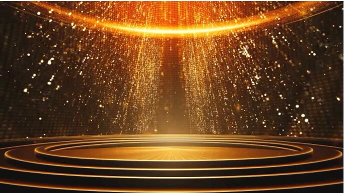 White 3d Luxury Golden Podium Display Template – Elegant, Editable & Printable Design For Showcases Umbukiso Wedijithali (16:9)