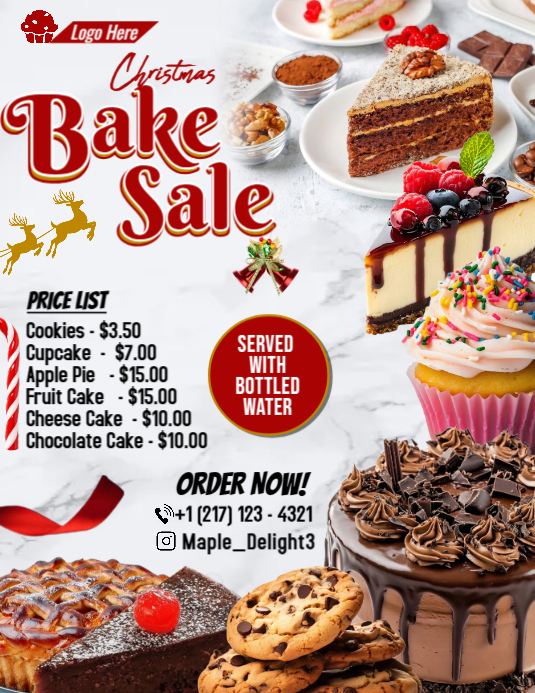 Copy of White 3D Maximalist Christmas Bake Sale Fundraiser Template ...