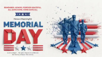 White 3D Memorial Day Digital Display Video template