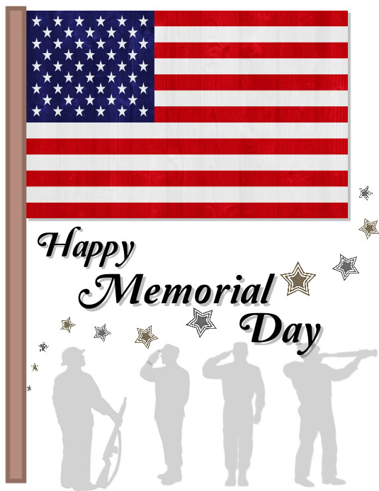 White 3d Memorial Day Flyer (us Letter) Template | PosterMyWall