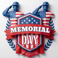 White 3D Memorial Day Instagram Post template