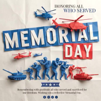 White 3D Memorial Day Instagram Post Video template