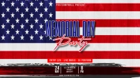 White 3d Memorial Day Party Pos Twitter template