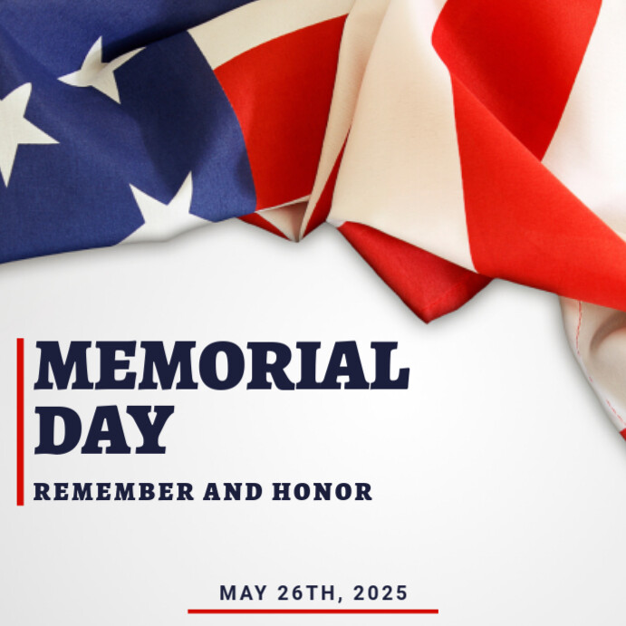 Plantilla de White 3d Memorial Day Pos Instagram | PosterMyWall