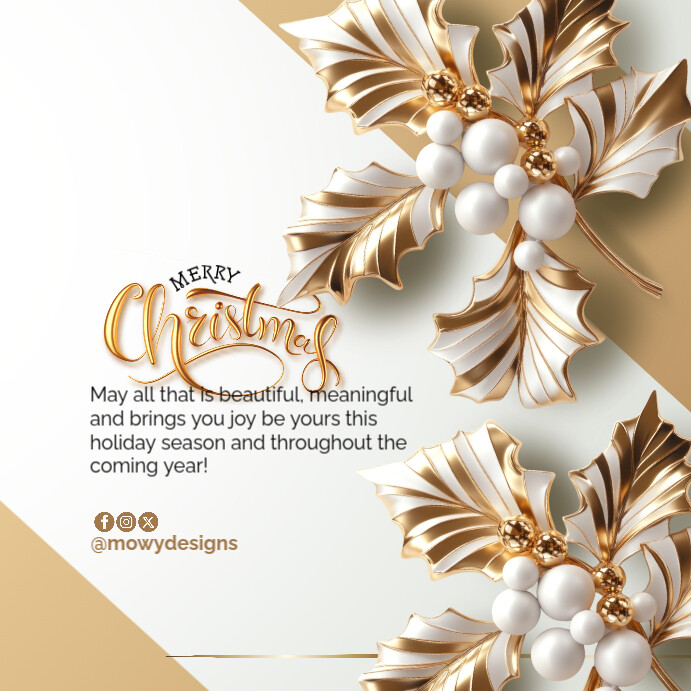 Copy of White 3d Merry Christmas Instagram Post | PosterMyWall