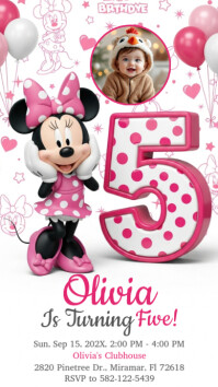 White 3d Minnie Mouse Instagram Story template