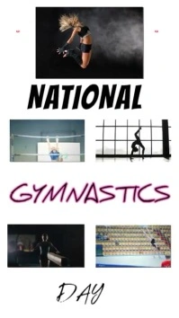 White 3d National Gymnastics Day Instagram St template