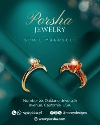 White 3d Porsha Jewelry Instagram Portrait template