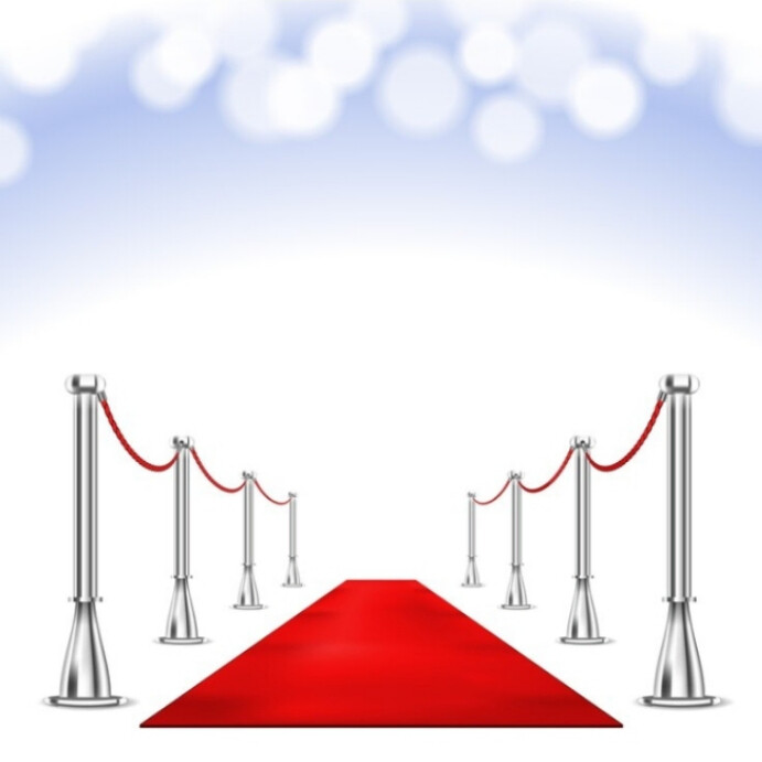 White 3d Red Carpet And Bokeh Like Lights  In Instagram Post template