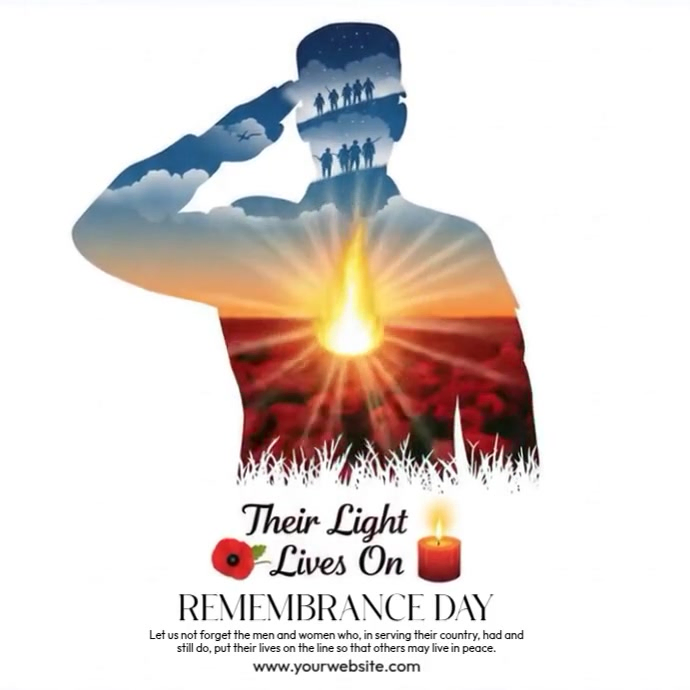 Copy of White 3d Remembrance Day Instagram Post | PosterMyWall