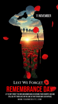 White 3d Remembrance Day Instagram Story template