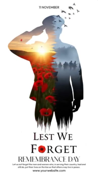 White 3d Remembrance Day Instagram Story template