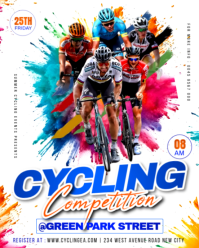 White 3d Road Cycling Bicycle Race Tournament Bike Marathon Biking Event Invitation Promotion.flyer Instagram Portrait template