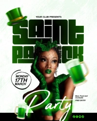 White 3d Saint Patrick Party Instagram Portrait template