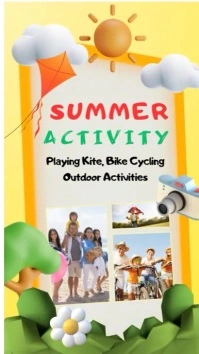 White 3d Summer Activity Instagram Reel template
