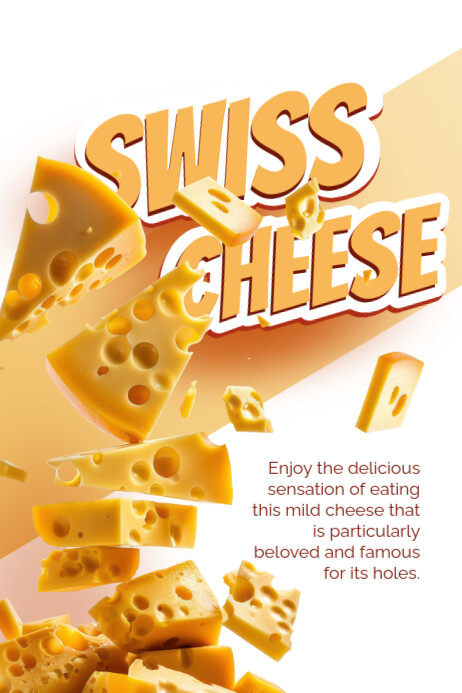 Cheese Poster Frame White 3d Swiss Cheese Poster Template | PosterMyWall