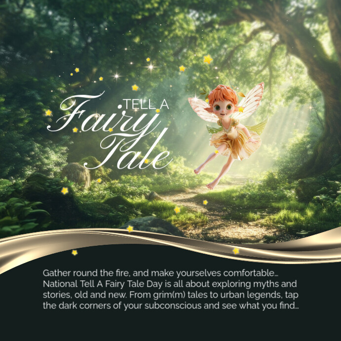 White 3d Tell A Fairy Tale Instagram Post Template | PosterMyWall