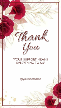 White 3d Thank You Card  Instagram Story template